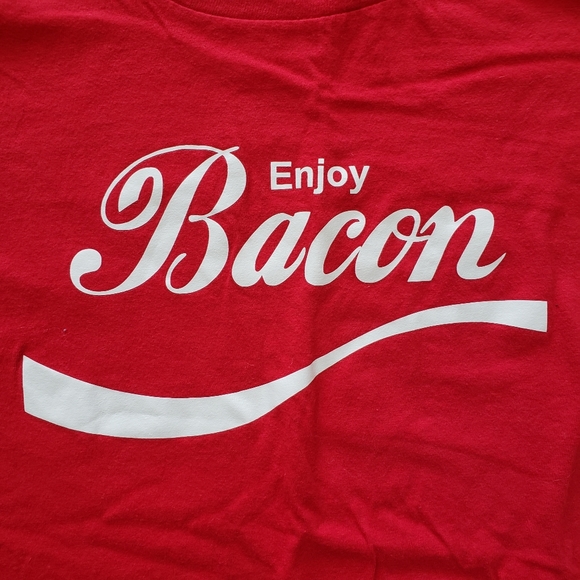 Anvil Enjoy Bacon Short Sleeve T-Shirt M - Picture 2 of 8
